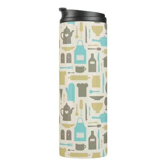 Patroon keukengereedschap thermosbeker (Geroteerd rechts)