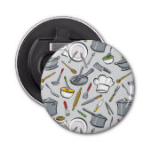 Patroon keukengereedschappen button flesopener (Voorkant)
