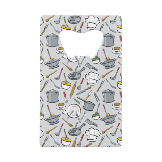 Patroon keukengereedschappen creditkaart flessenopener (Voorkant)