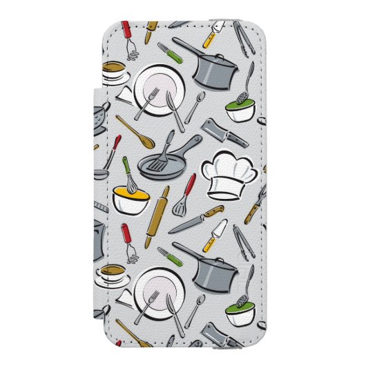 Patroon keukengereedschappen incipio iPhone portemonnee hoesje (Voorkant Agenda)