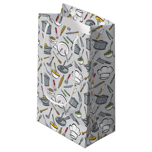 Patroon keukengereedschappen klein cadeauzakje (Voorkant Gekanteld)