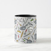 Patroon keukengereedschappen mok (Midden)