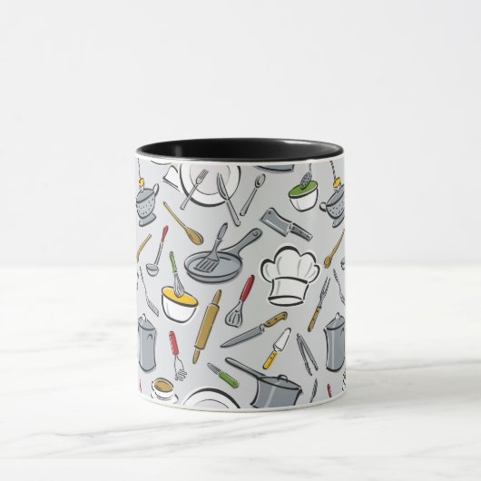 Patroon keukengereedschappen mok (Midden)