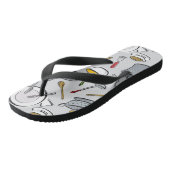 Patroon keukengereedschappen teenslippers (Schuin)