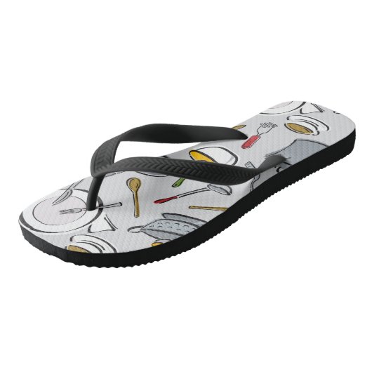 Patroon keukengereedschappen teenslippers (Schuin)