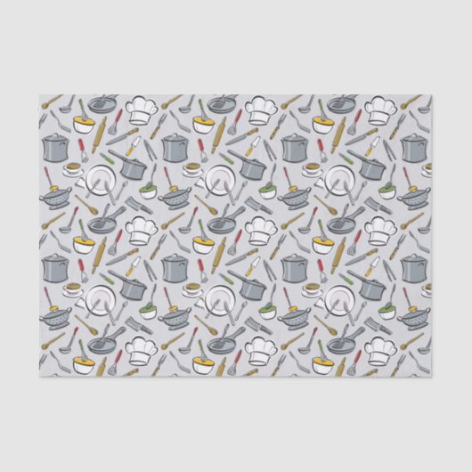 Patroon keukengereedschappen tissuepapier (Voorkant)