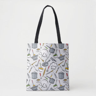 Patroon keukengereedschappen tote bag