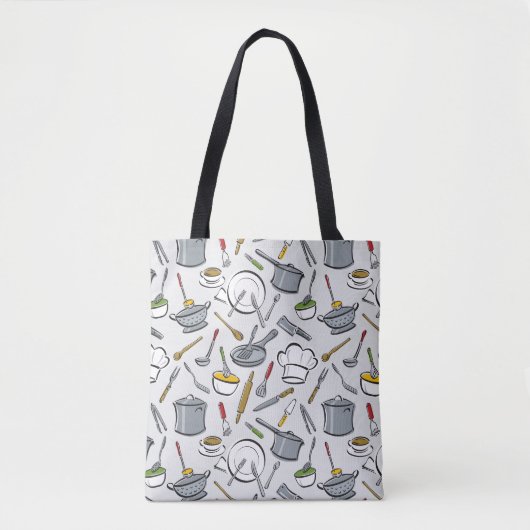 Patroon keukengereedschappen tote bag (Voorkant)