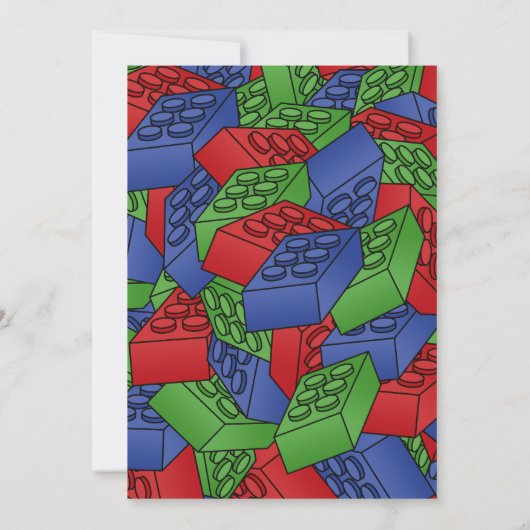 Patroon - Kinder bouwstenen van Birthday Party Kaart (Achterkant)