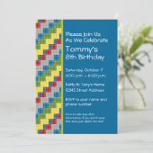 Patroon - Kinder bouwstenen van Birthday Party Kaart (Staand voorkant)