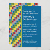 Patroon - Kinder bouwstenen van Birthday Party Kaart (Voorkant / Achterkant)