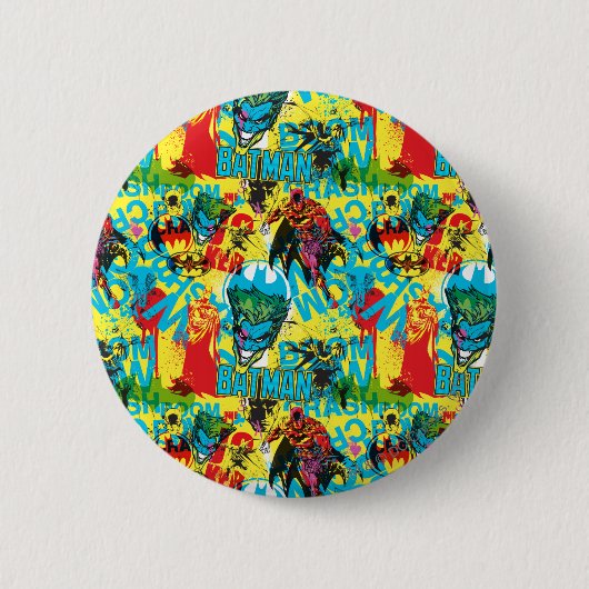 Patroon kleurcode Batman 1 Ronde Button 5,7 Cm (Voorkant)