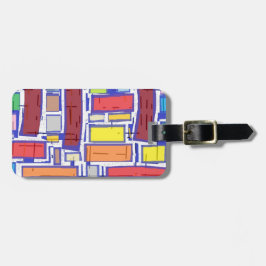 Patroon, kleurrijk, modern & helder bagagelabel