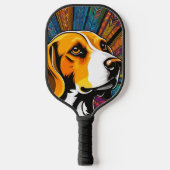 Patroon Kleurrijke Beagle Pickleball Paddle (Voorkant)