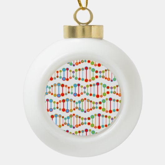 patroon kleurrijke DNA-structuur Keramische Bal Ornament (Voorkant)