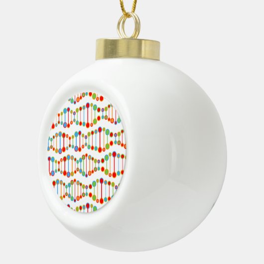 patroon kleurrijke DNA-structuur Keramische Bal Ornament (Rechts)