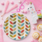 patroon kleurrijke grafische bladeren papieren bordje (Feest)