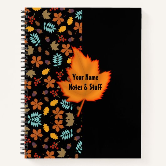 Patroon kleurrijke herfstbladeren Notitieboek (Voorkant)