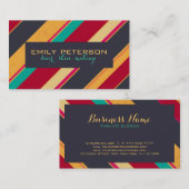 Patroon kleurrijke Retro Stripes Visitekaartje (Voorkant / Achterkant)