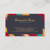 Patroon kleurrijke Retro Stripes Visitekaartje (Achterkant)