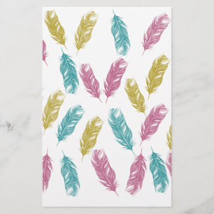 patroon kleurrijke veren briefpapier