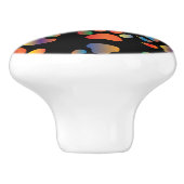 Patroon kleurrijke verfprinters (zwart) keramische knop (Zijkant)