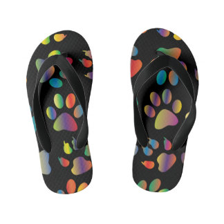 Patroon kleurrijke verfprinters (zwart) kinder teenslippers