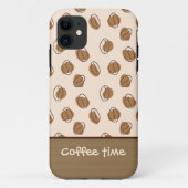 Patroon Koffiebonen iPhone Case (Achterkant)
