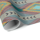 Patroon kunst en aardetinten uit het Amerikaanse z Cadeaupapier (Rol Hoek)