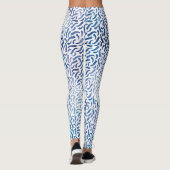 Patroon lavender en Blue Waterverf Feathers Leggings (Achterkant)