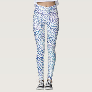 Patroon lavender en Blue Waterverf Feathers Leggings