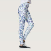 Patroon lavender en Blue Waterverf Feathers Leggings (Rechts)