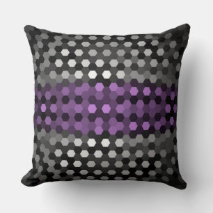 Patroon lavender en grijze hexagons kussen