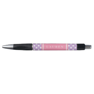 Patroon lavender en roze pokadots pen