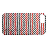 Patroon lederen rode Chevron Stripes Case-Mate iPhone Case (Achterkant (Horizontaal))