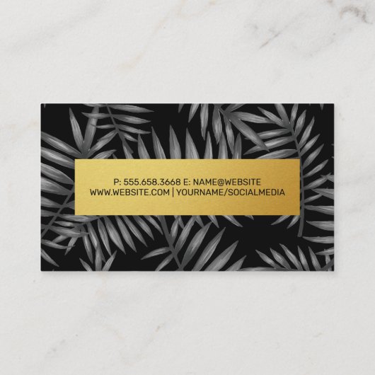 Patroon leest | Goud metaal Visitekaartje (Achterkant)