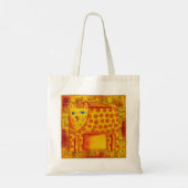 Patroon Leopard Aquarel Illustratie Tote Bag (Achterkant)