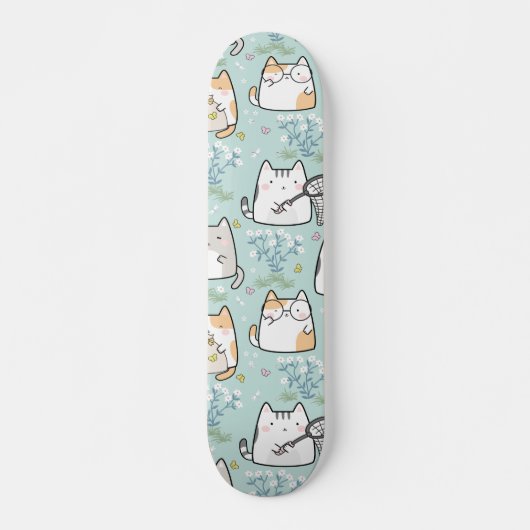 Patroon Leuke Kawaii Cats plant vlinders Persoonlijk Skateboard (Voorkant)