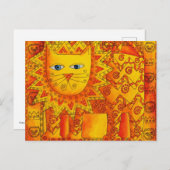 Patroon Lion aquarel illustratie Briefkaart (Voorkant / Achterkant)