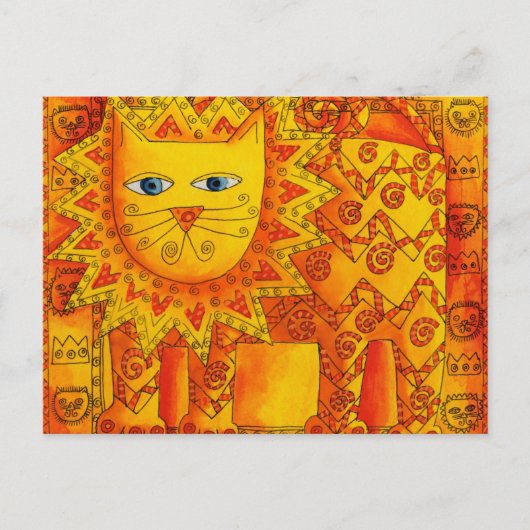 Patroon Lion aquarel illustratie Briefkaart (Voorkant)