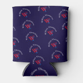 Patroon logo monogram - gepersonaliseerd rood & bl blikjeskoeler (Voorkant)