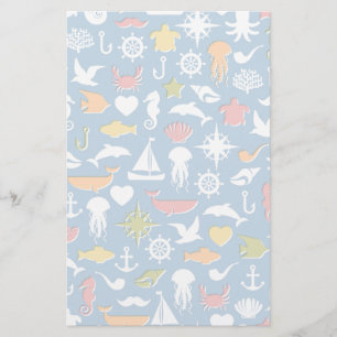 Patroon mariene symbolen briefpapier