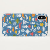 Patroon mariene symbolen Case-Mate iPhone case (Achterkant (horizontaal))