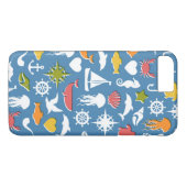 Patroon mariene symbolen Case-Mate iPhone case (Achterkant (Horizontaal))