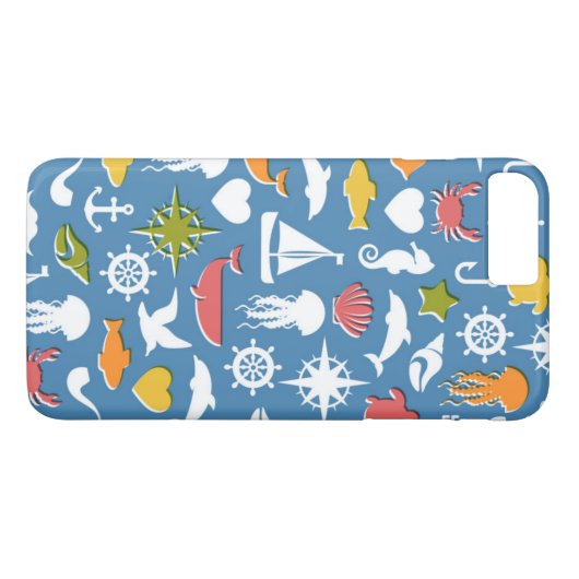 Patroon mariene symbolen Case-Mate iPhone case (Achterkant (Horizontaal))