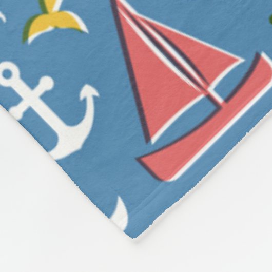 Patroon mariene symbolen fleece deken (Hoek)