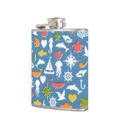 Patroon mariene symbolen heupfles (Links)