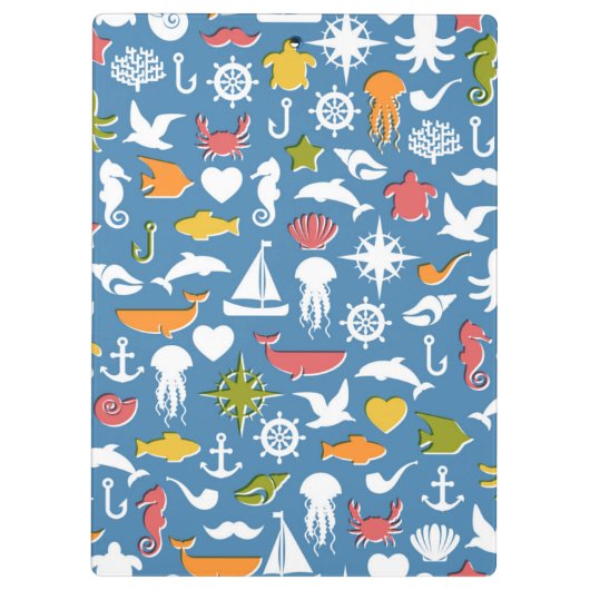 Patroon mariene symbolen klembord (Achterkant)