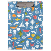 Patroon mariene symbolen klembord (Voorkant)