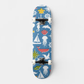 Patroon mariene symbolen persoonlijk skateboard (Voorkant)